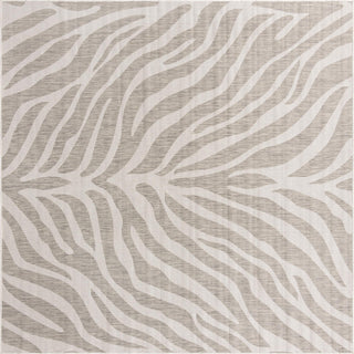 Unique Loom Outdoor Safari T-KZOD25 Gray Area Rug Square Top-down Image