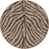 Unique Loom Outdoor Safari T-KZOD25 Natural Area Rug Round Top-down Image