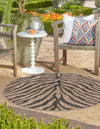 Unique Loom Outdoor Safari T-KZOD25 Natural Area Rug Round Lifestyle Image