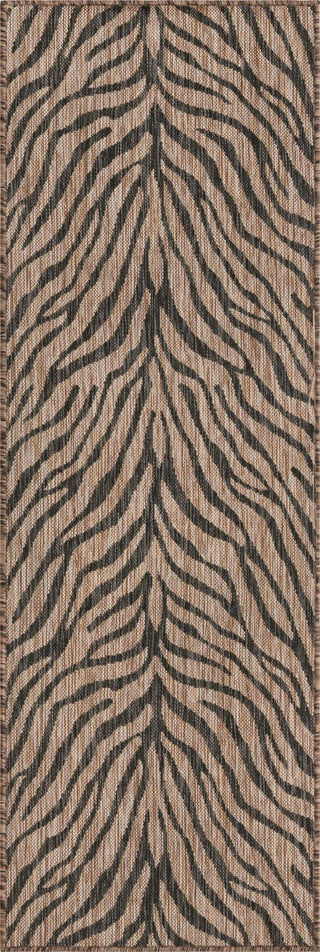 Unique Loom Outdoor Safari T-KZOD25 Natural Area Rug Runner Top-down Image