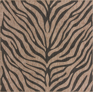 Unique Loom Outdoor Safari T-KZOD25 Natural Area Rug Square Top-down Image