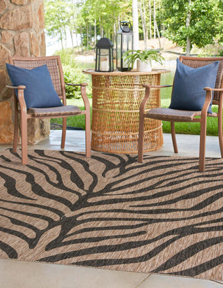 Unique Loom Outdoor Safari T-KZOD25 Natural Area Rug Square Lifestyle Image