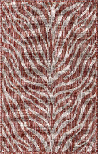 Unique Loom Outdoor Safari T-KZOD25 Rust Red Area Rug main image