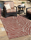 Unique Loom Outdoor Safari T-KZOD25 Rust Red Area Rug Rectangle Lifestyle Image Feature