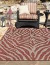 Unique Loom Outdoor Safari T-KZOD25 Rust Red Area Rug Rectangle Lifestyle Image
