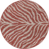 Unique Loom Outdoor Safari T-KZOD25 Rust Red Area Rug Round Top-down Image