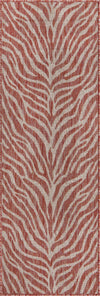 Unique Loom Outdoor Safari T-KZOD25 Rust Red Area Rug Runner Top-down Image