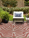 Unique Loom Outdoor Safari T-KZOD25 Rust Red Area Rug Square Lifestyle Image