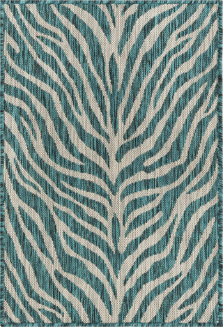 Unique Loom Outdoor Safari T-KZOD25 Teal Area Rug main image