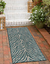 Unique Loom Outdoor Safari T-KZOD25 Teal Area Rug Runner Lifestyle Image