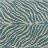 Unique Loom Outdoor Safari T-KZOD25 Teal Area Rug Square Top-down Image