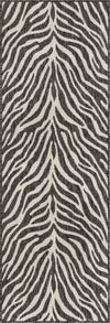 Unique Loom Outdoor Safari T-KZOD25 White Area Rug Runner Top-down Image