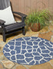 Unique Loom Outdoor Safari T-KZOD5 Blue Area Rug Round Lifestyle Image