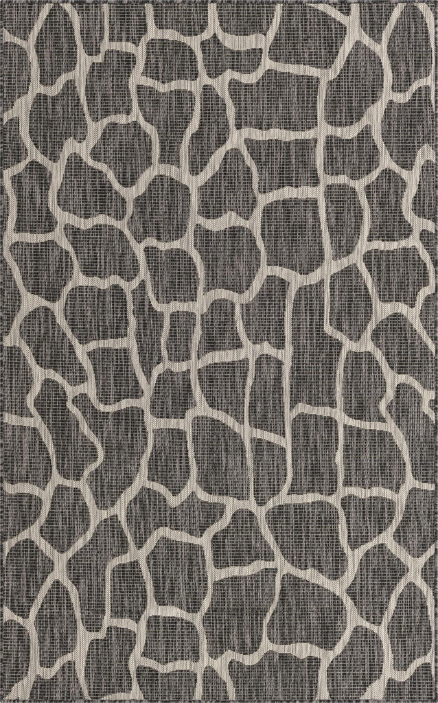 Unique Loom Outdoor Safari T-KZOD5 Charcoal Gray Area Rug main image