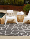Unique Loom Outdoor Safari T-KZOD5 Charcoal Gray Area Rug Rectangle Lifestyle Image