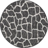 Unique Loom Outdoor Safari T-KZOD5 Charcoal Gray Area Rug Round Top-down Image