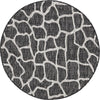 Unique Loom Outdoor Safari T-KZOD5 Charcoal Gray Area Rug Round Top-down Image