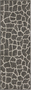 Unique Loom Outdoor Safari T-KZOD5 Charcoal Gray Area Rug Runner Top-down Image