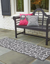 Unique Loom Outdoor Safari T-KZOD5 Charcoal Gray Area Rug Runner Lifestyle Image