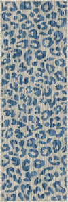 Unique Loom Outdoor Safari T-KZOD6 Blue Area Rug Runner Top-down Image