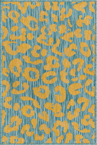 Unique Loom Outdoor Safari T-KZOD6 Blue Yellow Area Rug main image