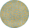 Unique Loom Outdoor Safari T-KZOD6 Blue Yellow Area Rug Round Top-down Image