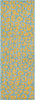 Unique Loom Outdoor Safari T-KZOD6 Blue Yellow Area Rug Runner Top-down Image