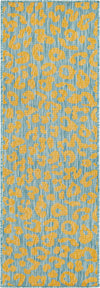 Unique Loom Outdoor Safari T-KZOD6 Blue Yellow Area Rug Runner Top-down Image