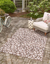 Unique Loom Outdoor Safari T-KZOD6 Brown Area Rug Rectangle Lifestyle Image Feature