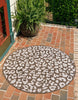 Unique Loom Outdoor Safari T-KZOD6 Brown Area Rug Round Lifestyle Image