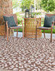 Unique Loom Outdoor Safari T-KZOD6 Brown Area Rug Square Lifestyle Image