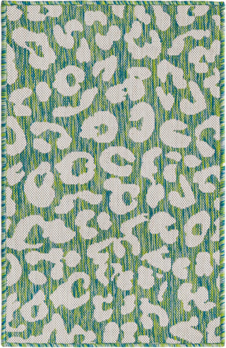 Unique Loom Outdoor Safari T-KZOD6 Green Blue Area Rug main image