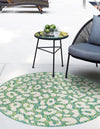 Unique Loom Outdoor Safari T-KZOD6 Green Blue Area Rug Round Lifestyle Image