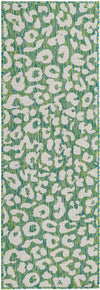 Unique Loom Outdoor Safari T-KZOD6 Green Blue Area Rug Runner Top-down Image
