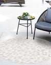 Unique Loom Outdoor Safari T-KZOD6 Ivory Gray Area Rug Round Lifestyle Image