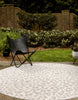 Unique Loom Outdoor Safari T-KZOD6 Ivory Gray Area Rug Round Lifestyle Image