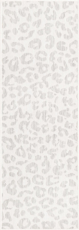 Unique Loom Outdoor Safari T-KZOD6 Ivory Gray Area Rug Runner Top-down Image