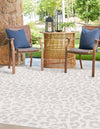 Unique Loom Outdoor Safari T-KZOD6 Ivory Gray Area Rug Square Lifestyle Image