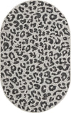 Unique Loom Outdoor Safari T-KZOD6 Light Gray Area Rug Oval Top-down Image