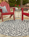 Unique Loom Outdoor Safari T-KZOD6 Light Gray Area Rug Oval Lifestyle Image
