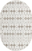 Unique Loom Outdoor Trellis OWE-OTRS3 Ivory and Gray Area Rug Oval Top-down Image