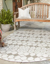 Unique Loom Outdoor Trellis OWE-OTRS3 Ivory and Gray Area Rug Oval Lifestyle Image