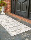 Unique Loom Outdoor Trellis OWE-OTRS3 Ivory and Gray Area Rug Runner Lifestyle Image