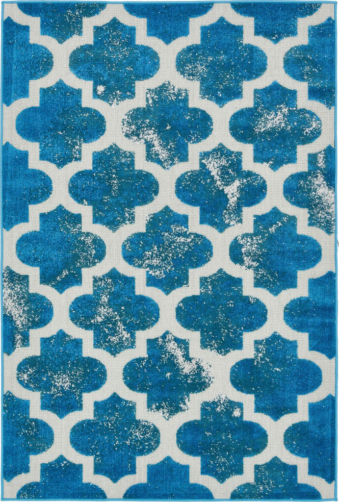Unique Loom Outdoor Trellis T-AHENK-LAGOS-F011A Turquoise Area Rug main image