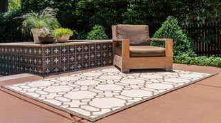 Unique Loom Outdoor Trellis T-KOZA-20426A Beige Area Rug Rectangle Lifestyle Image