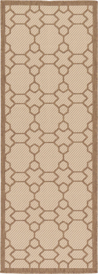 Unique Loom Outdoor Trellis T-KOZA-20426A Beige Area Rug Runner Top-down Image