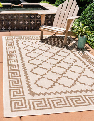 Unique Loom Outdoor Trellis T-KOZA-20430A Beige Area Rug Rectangle Lifestyle Image Feature