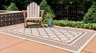 Unique Loom Outdoor Trellis T-KOZA-20430A Beige Area Rug Rectangle Lifestyle Image