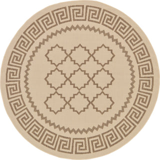 Unique Loom Outdoor Trellis T-KOZA-20430A Beige Area Rug Round Top-down Image