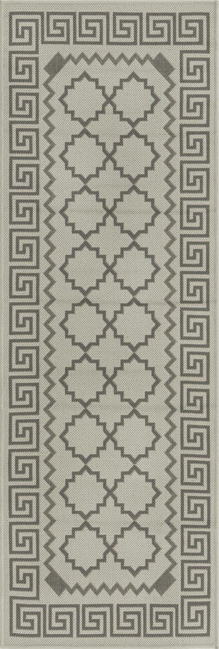 Unique Loom Outdoor Trellis T-KOZA-20430A Gray Area Rug Runner Top-down Image